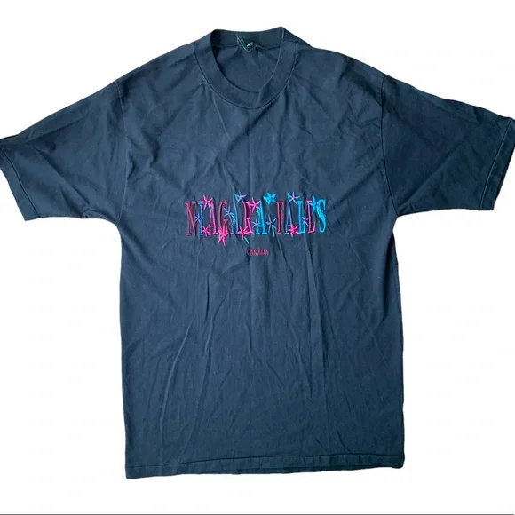Vintage 90s y2k niagra falls black t-shirt size XL - Picture 1 of 6